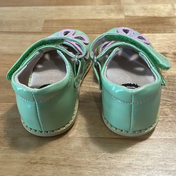 Livie &amp; Luca Petunia Green Classic Patent Leather Shoes Sandals