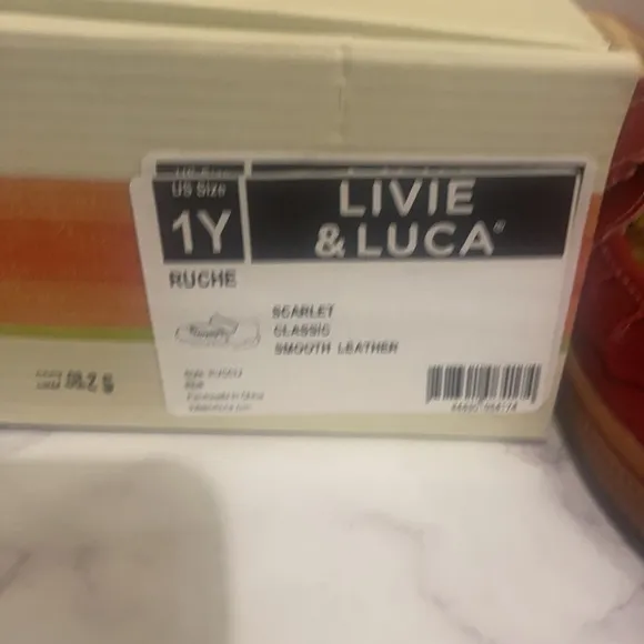 Livie and Luca Scarlet Ruche Shoes size 1Y