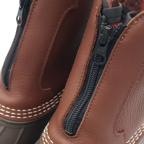 L.L. Bean Bean Boots 7&quot; Fleece-Lined Insulated Front-Zip Maple Size 11 Women's
