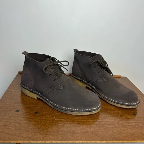 L.L Bean Chukka Boots Men Suede Leather Lace Slip on Brown Size 10.5M Old Money