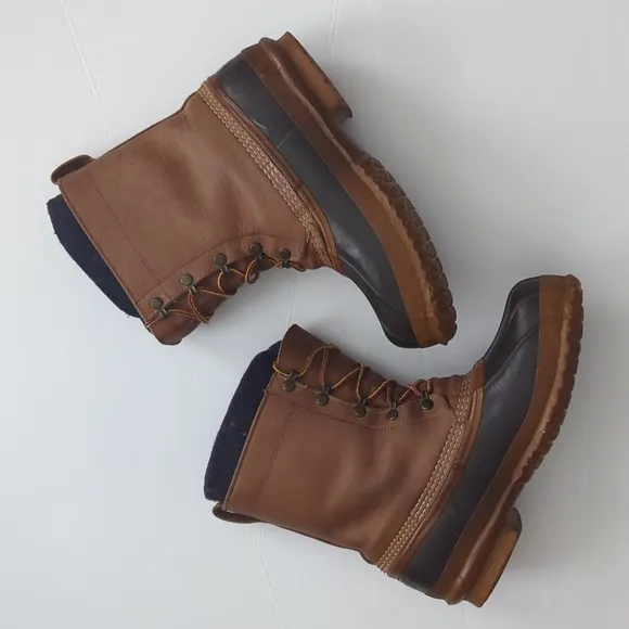 L.L. Bean Maine Gum Shoe 90s Felt Lined Hunting Boots USA Men Size 8