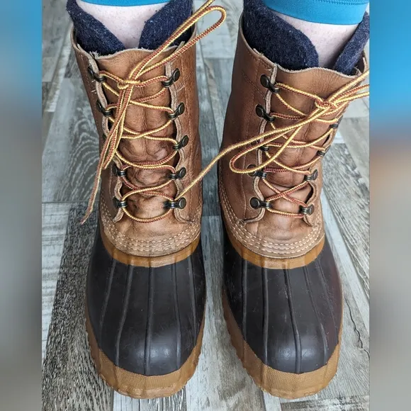 L.L. Bean Maine Gum Shoe 90s Felt Lined Hunting Boots USA Men Size 8