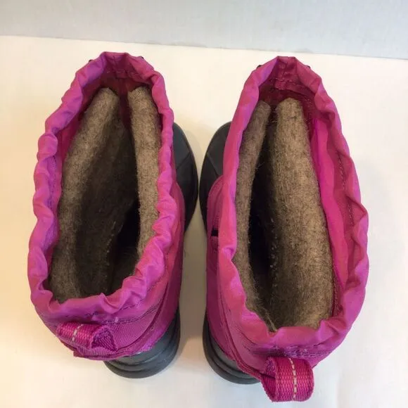LL Bean Northwoods Insulated Pink Gray Girls Kids Winter Snow Boots Size 3