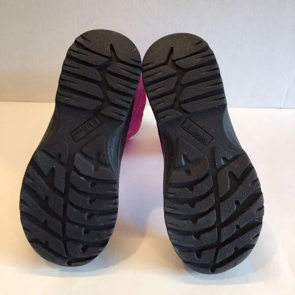 LL Bean Northwoods Insulated Pink Gray Girls Kids Winter Snow Boots Size 3