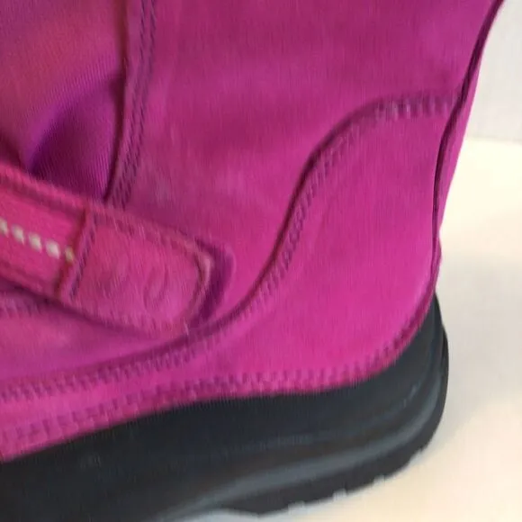 LL Bean Northwoods Insulated Pink Gray Girls Kids Winter Snow Boots Size 3