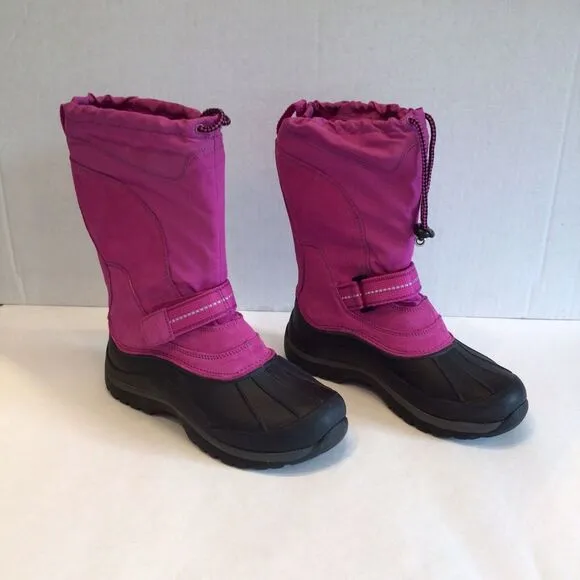 LL Bean Northwoods Insulated Pink Gray Girls Kids Winter Snow Boots Size 3
