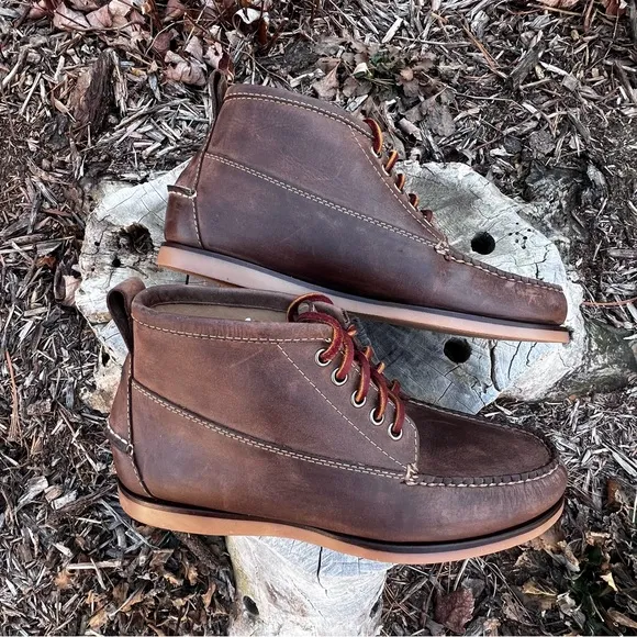 LL BEAN SIGNATURE LEATHER JACKMAN RANGER MOCCASIN BOOT SHOE SIZE 8