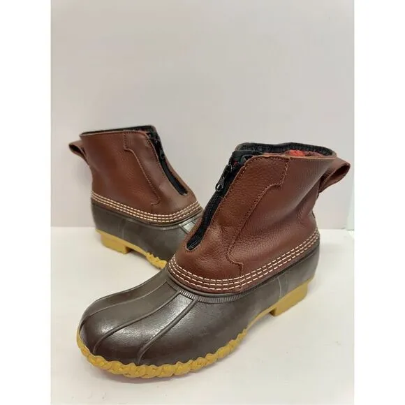L.L.Bean Duck Boots Size 9 Womens Fleece Lined Zip Front Winter Boot NEW