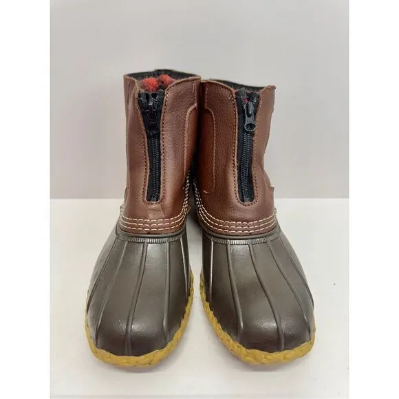 L.L.Bean Duck Boots Size 9 Womens Fleece Lined Zip Front Winter Boot NEW
