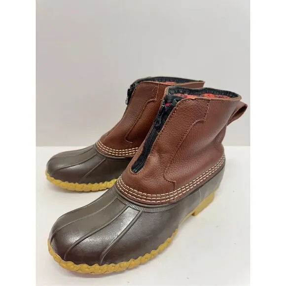 L.L.Bean Duck Boots Size 9 Womens Fleece Lined Zip Front Winter Boot NEW