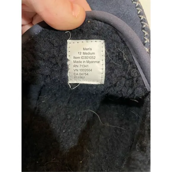 L.L.Bean Mountain Slippers Men's Shoes Carbon Navy Sz 12M