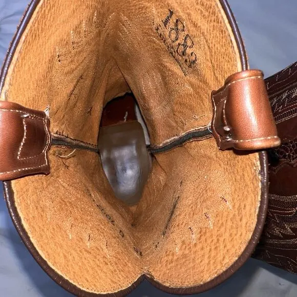 Lucchese 1883 Boots Men Size 10D Brown Caiman Gator Exotic Western Cowboy *AS IS