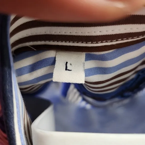 Luchiano Visconti Striped Men Button Down Long Sleeve Shirt Size Large