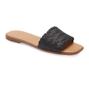 Madewell Lianne Slide Woven Leather Black Sandals Size Womens 8