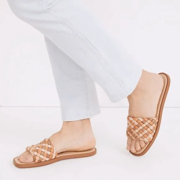 Madewell Suzi Slide Sandal in Multi Woven Leather NIB