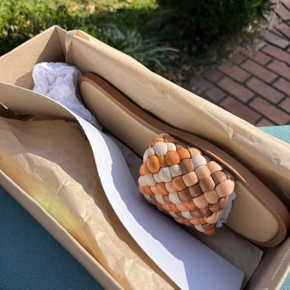 Madewell Suzi Slide Sandal in Multi Woven Leather NIB
