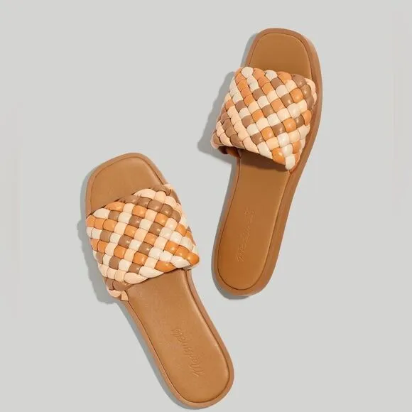 Madewell Suzi Slide Sandal in Multi Woven Leather NIB