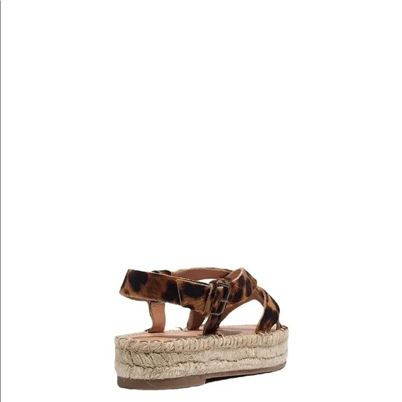 Madewell The Malia Espadrille Sandal in Leopard Calf Hair, New in Box