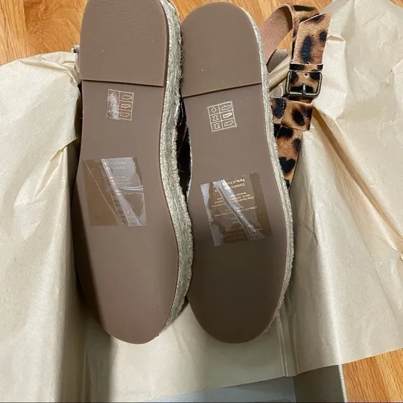 Madewell The Malia Espadrille Sandal in Leopard Calf Hair, New in Box
