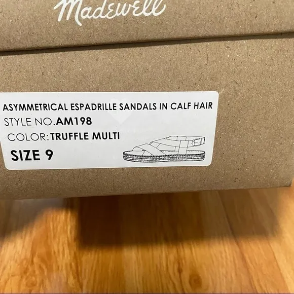Madewell The Malia Espadrille Sandal in Leopard Calf Hair, New in Box