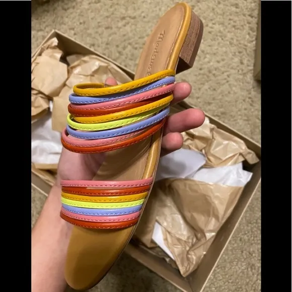 Madewell The Meg Slide Sandal in Leather