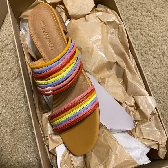 Madewell The Meg Slide Sandal in Leather