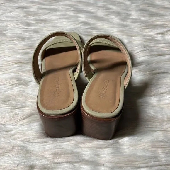 Madewell The Saige Double-Strap Leather Sandal in Nubuck Leather in Pale Lichen