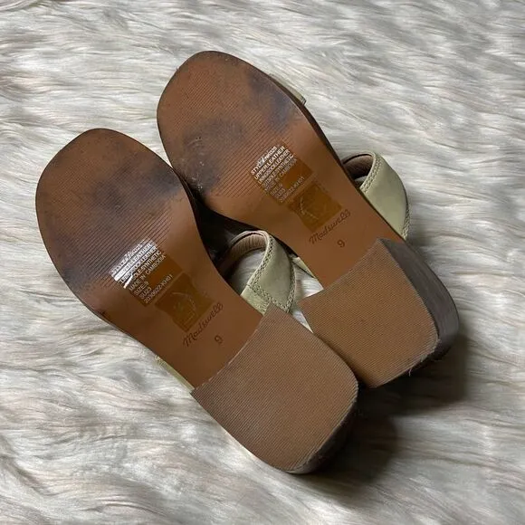 Madewell The Saige Double-Strap Leather Sandal in Nubuck Leather in Pale Lichen
