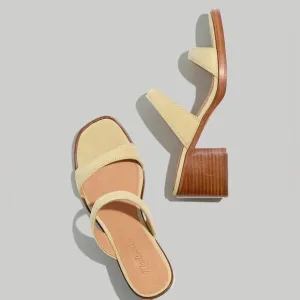 Madewell The Saige Double-Strap Leather Sandal in Nubuck Leather in Pale Lichen