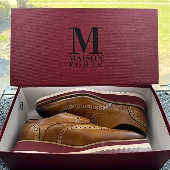 Maison Forte - Men's Brown Brogue Shoes