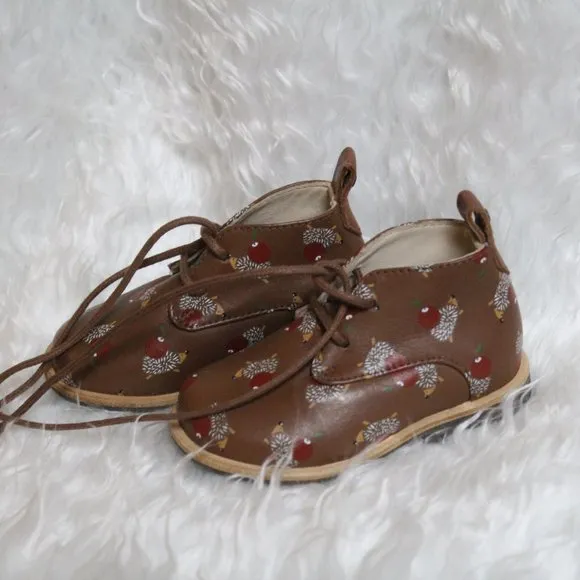 MANUELA De JUAN Handmade Leather baby ankle shoes sz EU 19 (US 3 1/2-4) NEW