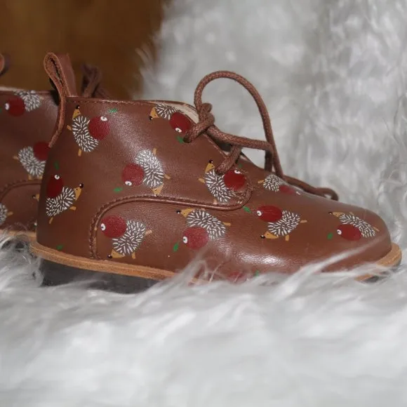 MANUELA De JUAN Handmade Leather baby ankle shoes sz EU 19 (US 3 1/2-4) NEW
