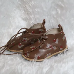 MANUELA De JUAN Handmade Leather baby ankle shoes sz EU 19 (US 3 1/2-4) NEW