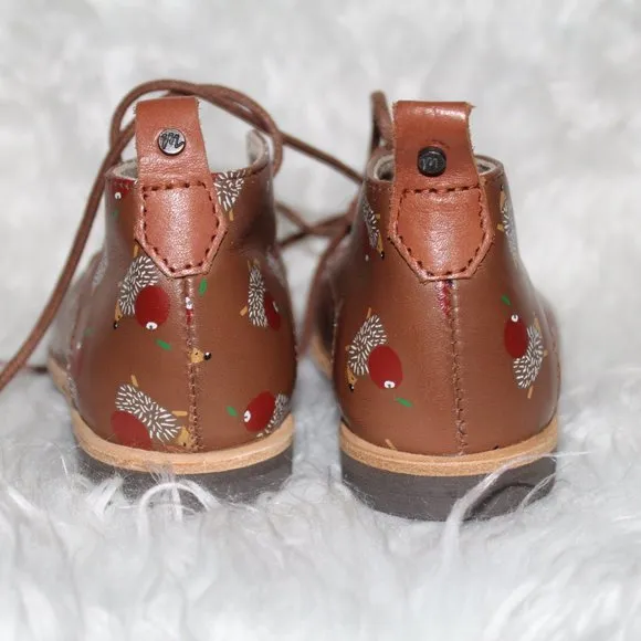 MANUELA De JUAN Handmade Leather baby ankle shoes sz EU 19 (US 3 1/2-4) NEW