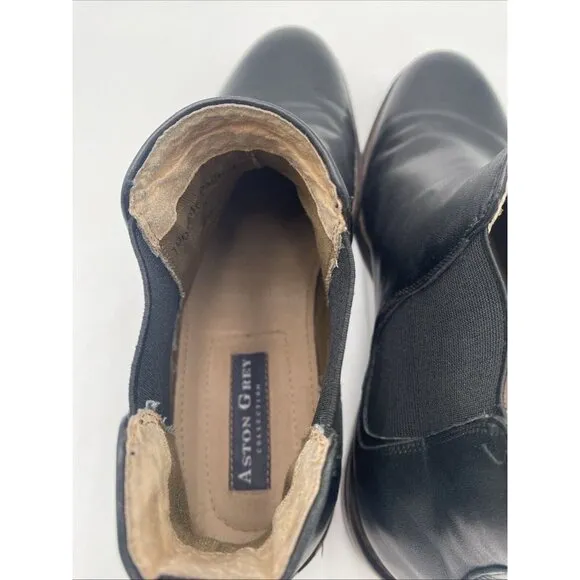 Men Aston Grey Black Leather Chelsea Boot Sz 9.5 Model 2705 Pagliaga Ankle Boots