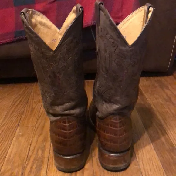 Men eel skin boots