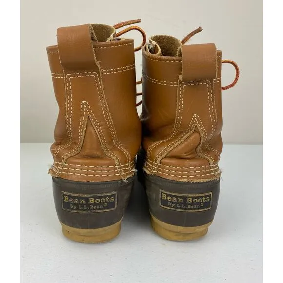 Men L.L. Bean Freeport Maine USA leather duck rain boots shoes, 7M