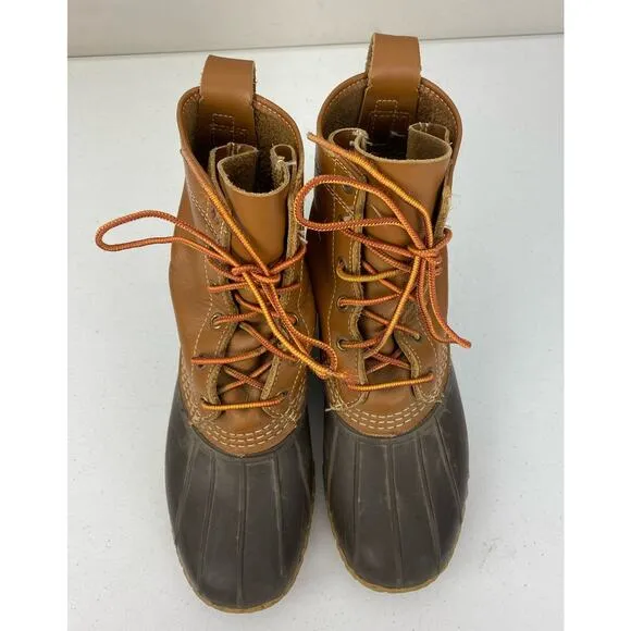 Men L.L. Bean Freeport Maine USA leather duck rain boots shoes, 7M