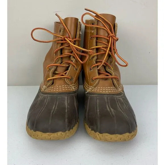 Men L.L. Bean Freeport Maine USA leather duck rain boots shoes, 7M