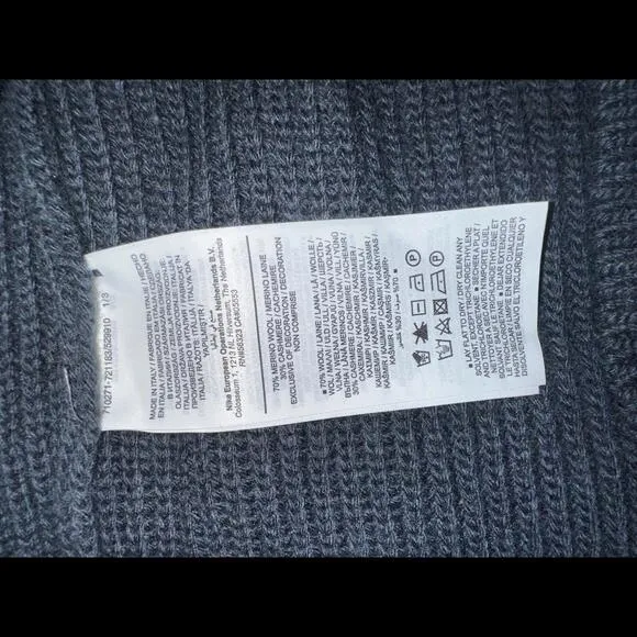 Men's Nike ESC Sweater Solid Color Round Neck Long Sleeves Pullover Wool Sweater