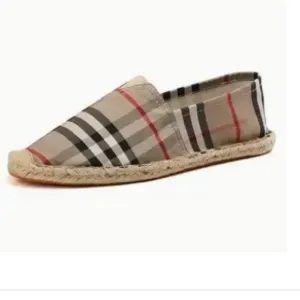 Men’s Plaid Pattern Breathable Espadrille Flat Shoes Khaki Sandal