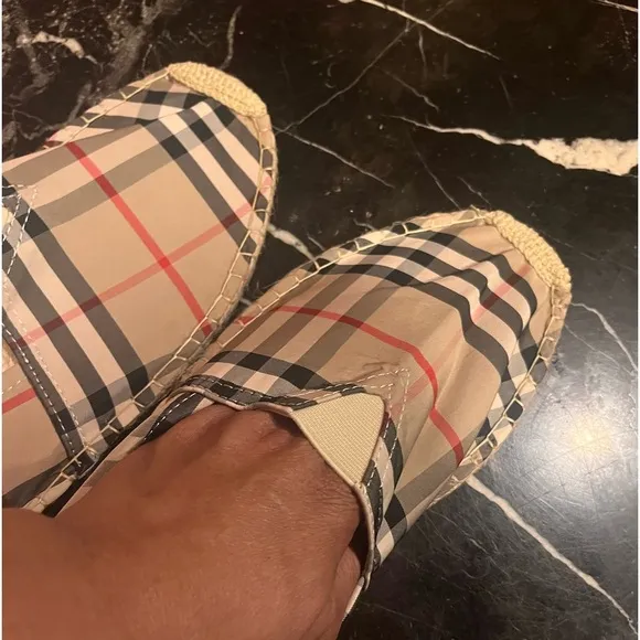 Men’s Plaid Pattern Breathable Espadrille Flat Shoes Khaki Sandal