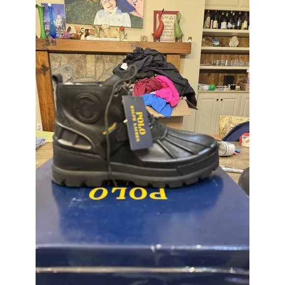 Mens Polo Ralph Lauren Oslo High size 11.5 D Leather Ankle High Duck Boots NEW