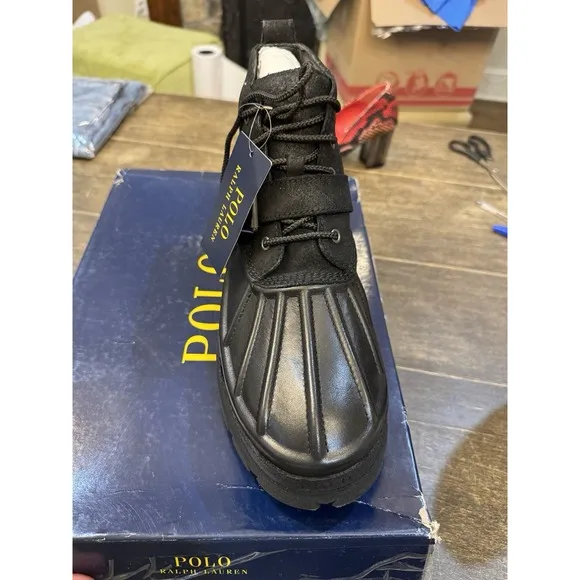 Mens Polo Ralph Lauren Oslo High size 11.5 D Leather Ankle High Duck Boots NEW