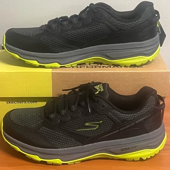 Men’s Skechers Go Run Trail Altitude Shoe Black/Lime Size 8.5 NIB