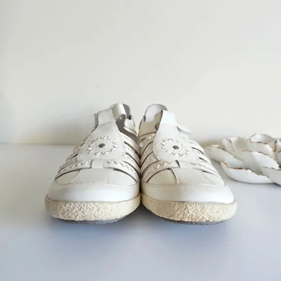 Mephisto Allrounder Galina Fisherman White Genuine Leather Sandals Size 10.5