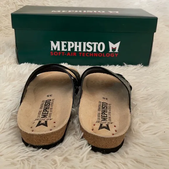 Mephisto Metallic/Patent Leather Sandals