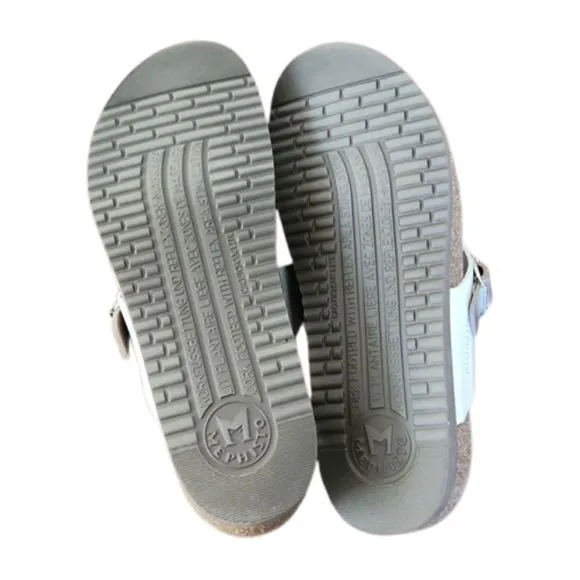 Mephisto Women's Helen Mix Thong Sandals , White Patent/Nickel Star, Sz 40 (9.5)
