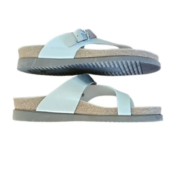 Mephisto Women's Helen Mix Thong Sandals , White Patent/Nickel Star, Sz 40 (9.5)