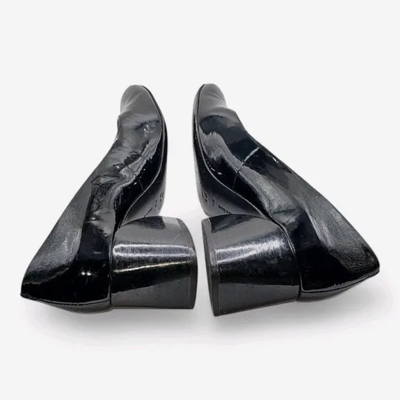 Mercedes Castillo Womens Black Patent Leather Round Toe Classic Pumps Black Sz 7